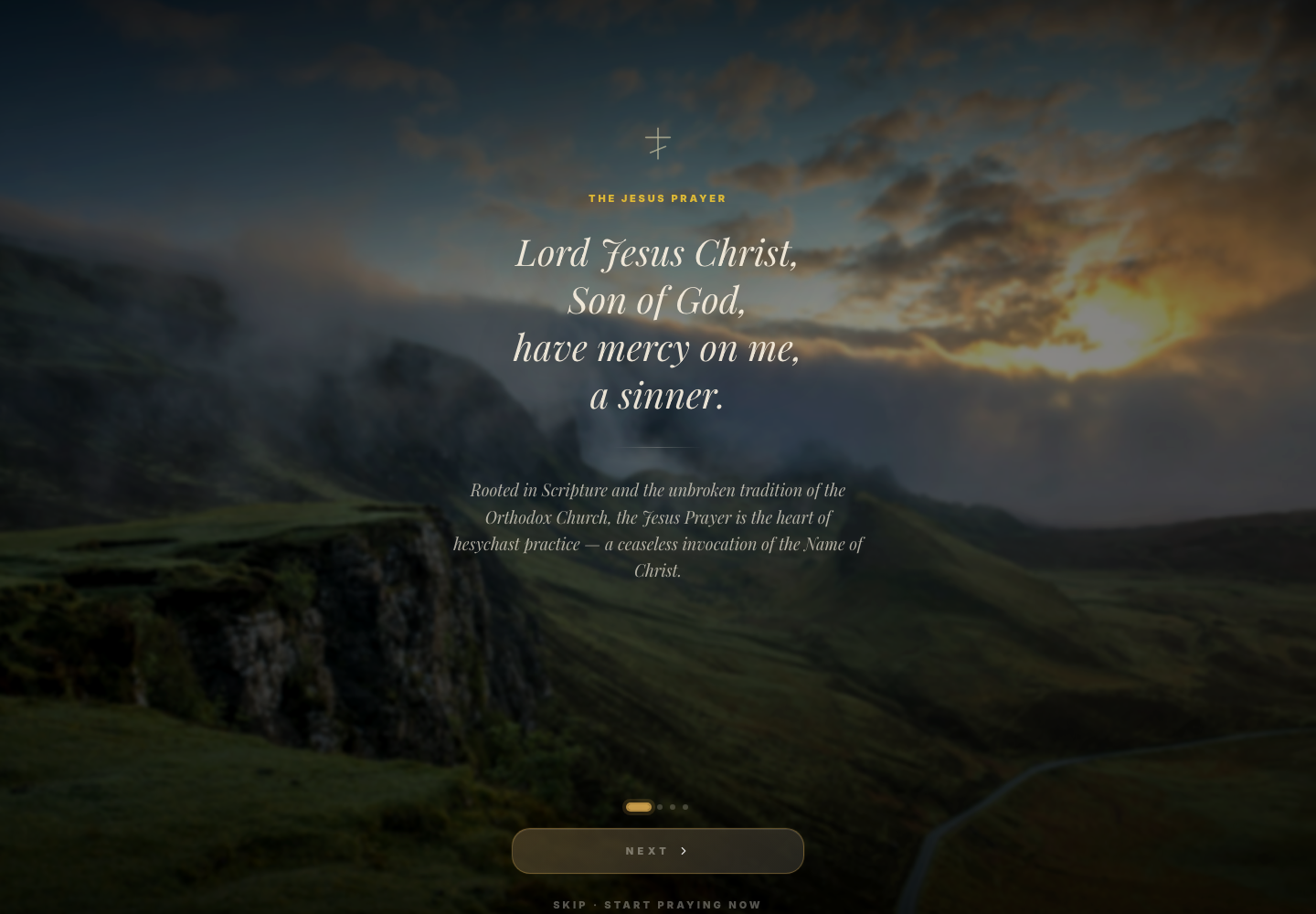 Screenshot of the Chotki Jesus Prayer app